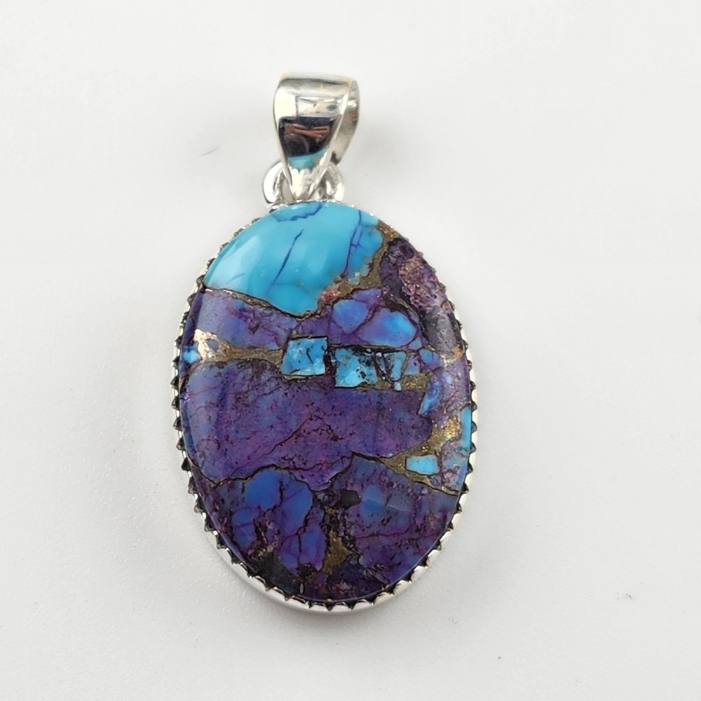 Sterling Silver 925‎ Purple Mojave Pendant